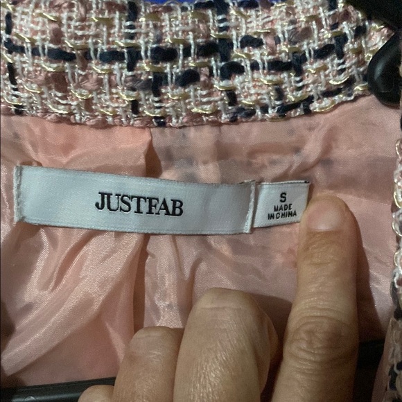 JustFab Pink and Black Long Sleeve Dress - Picture 3 of 3